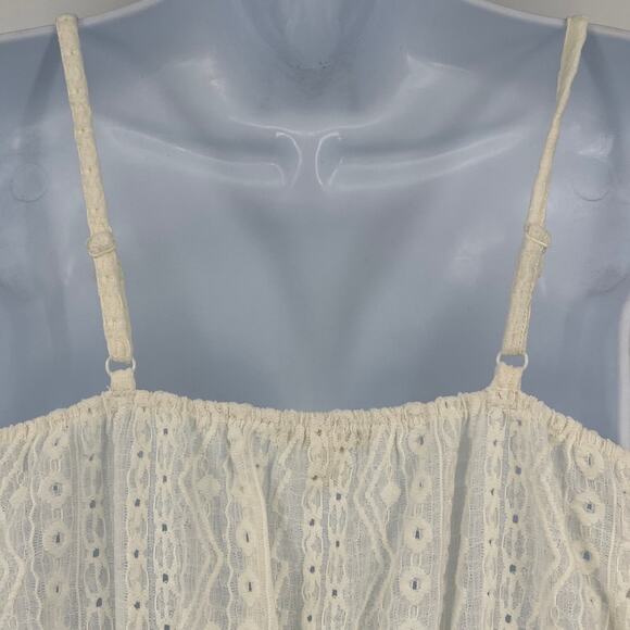 Y2K Derek Heart Babydoll Womens Top Small Festival Boho Crochet Dainty Cottage - Picture 7 of 9